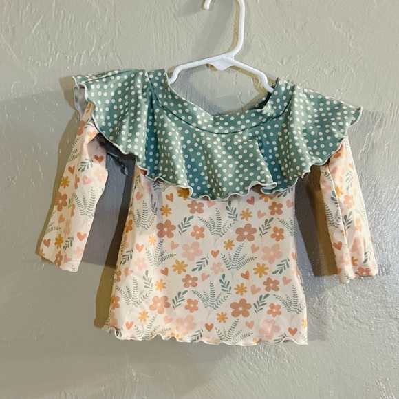 Polka Dot and Floral Handmade Baby Outfit - Picture 1 of 2